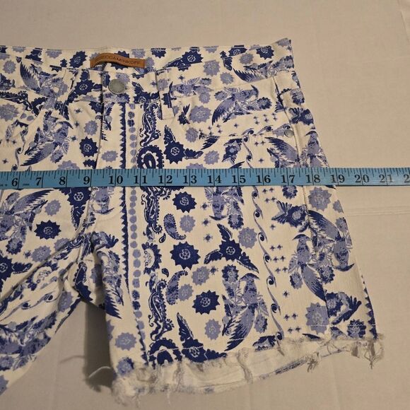 Rebecca Minkoff Crossby Boyfriend Shorts in White and Blue - Picture 8 of 13